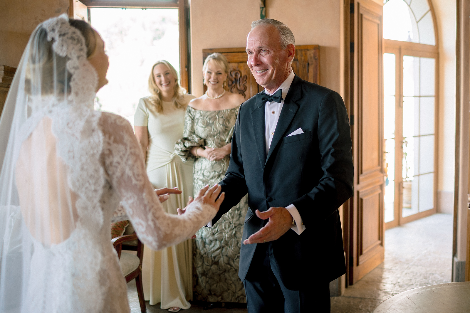 Father of the bride reaction with family at San Miguel de Allende wedding  -  Marco Wang Photography