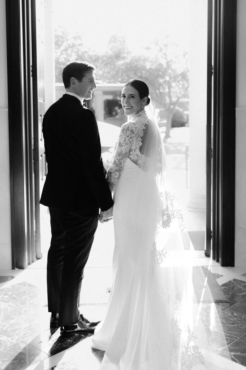 Couple portrait at golden hour destination wedding