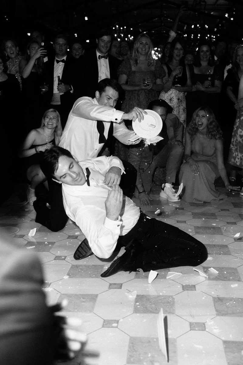 Bride with bouquet at French chateau wedding