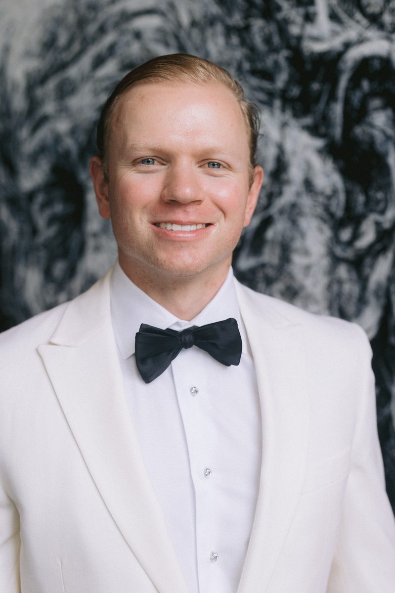 Intimate moment between bride and groom