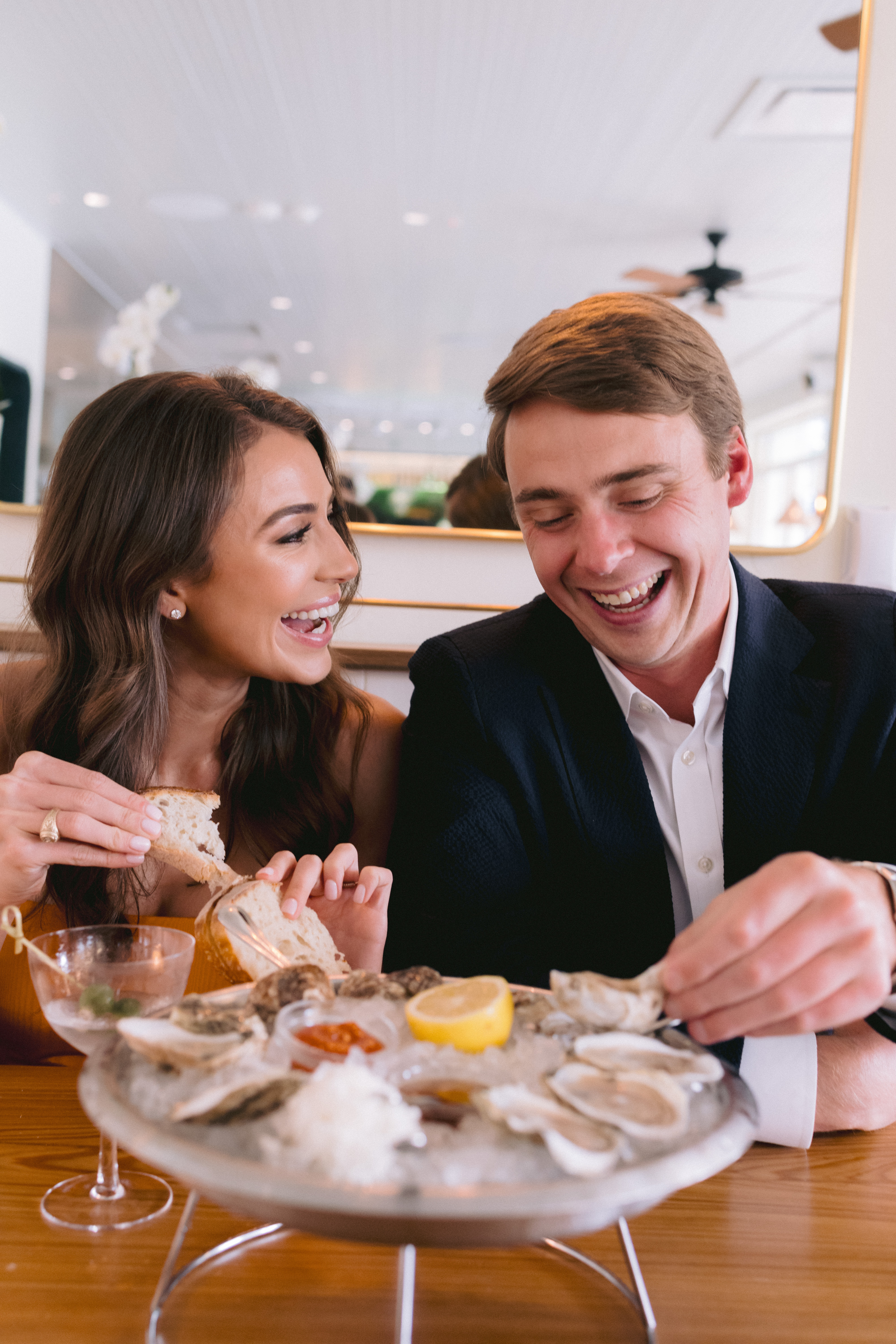 Kirby and Chase engagement session at Houston oyster bar  -  Marco Wang Photography