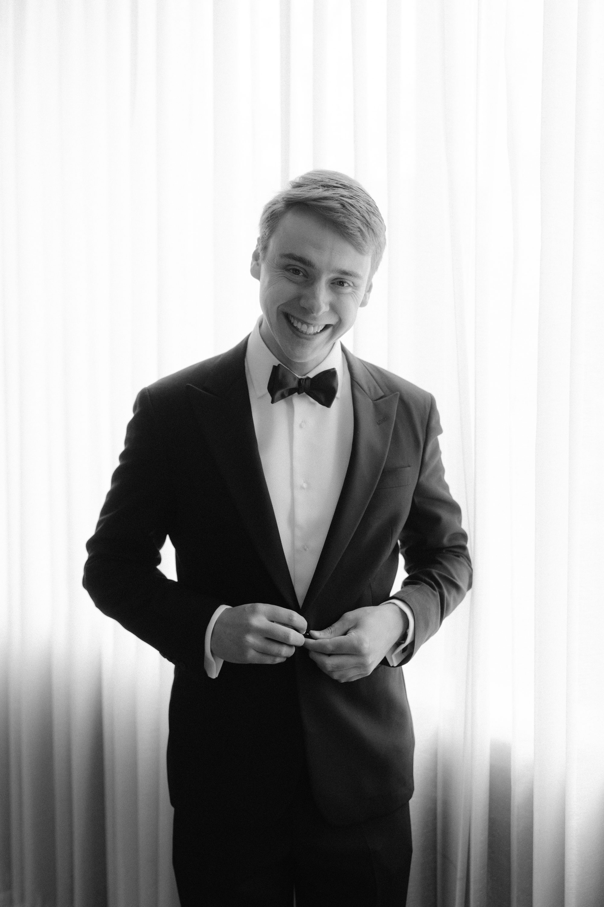 Groom getting ready at The Houstonian Hotel Houston