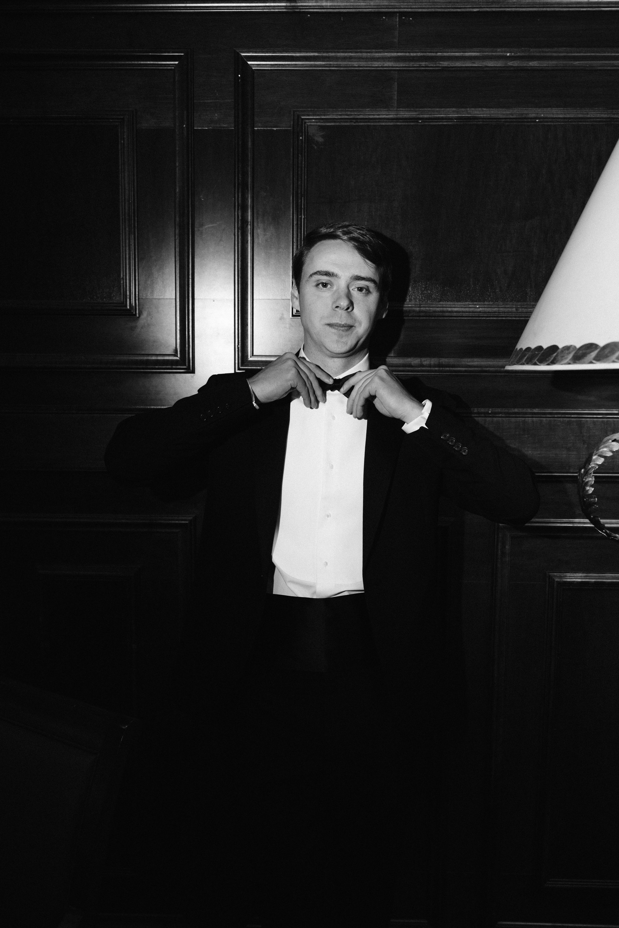 Groom getting ready at The Houstonian Hotel Houston