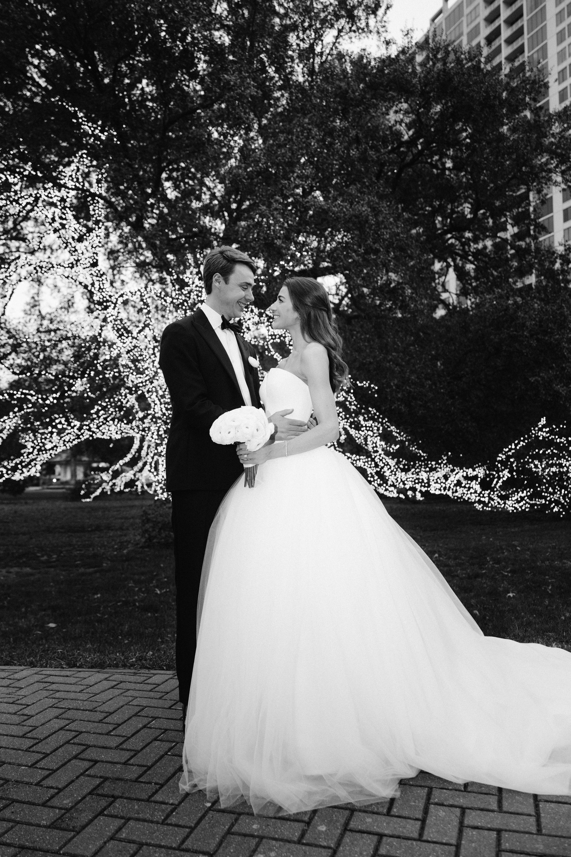 Editorial couple portrait at luxury Houstonian Hotel wedding  -  Marco Wang