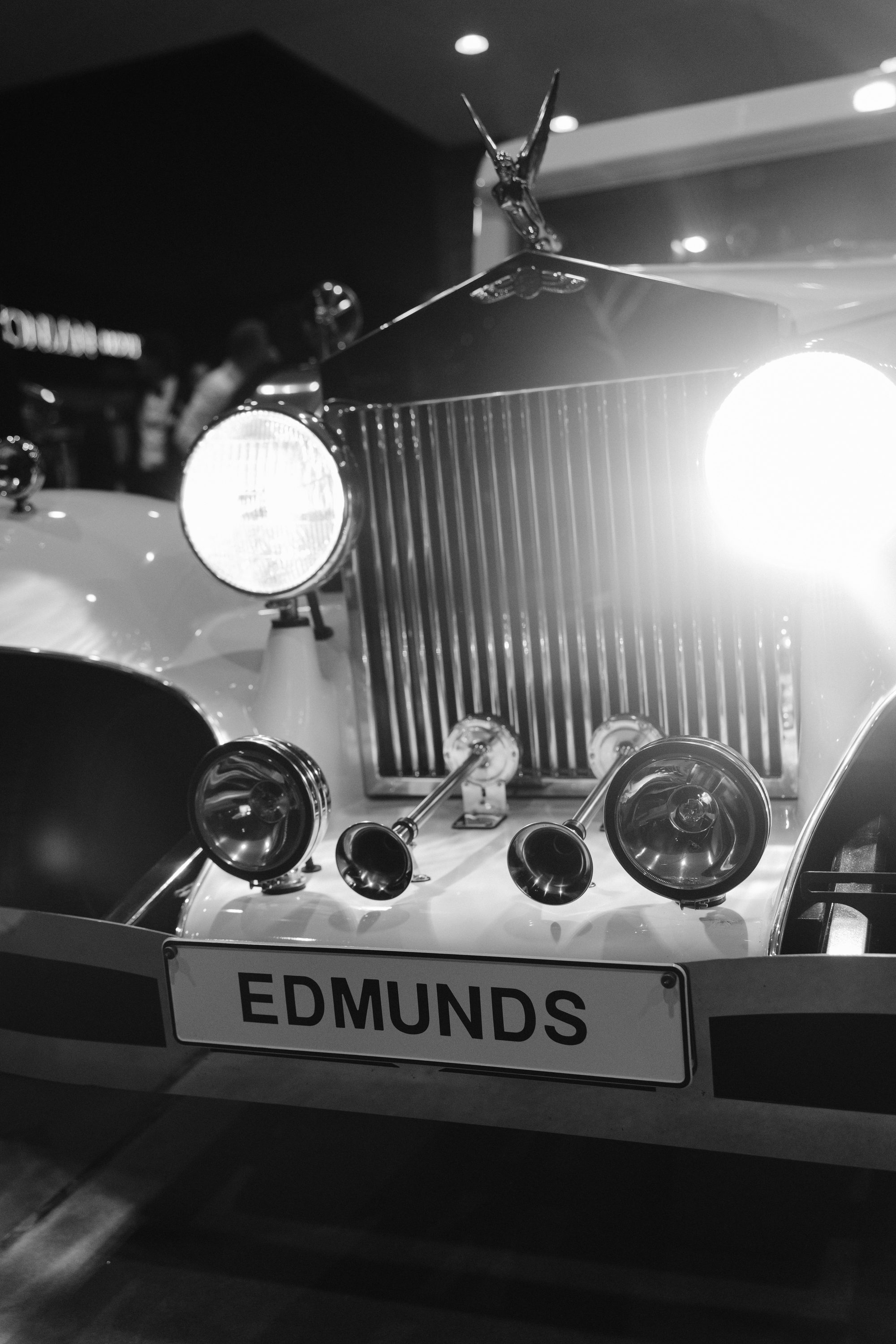 Vintage car detail at The Houstonian Hotel luxury wedding Houston