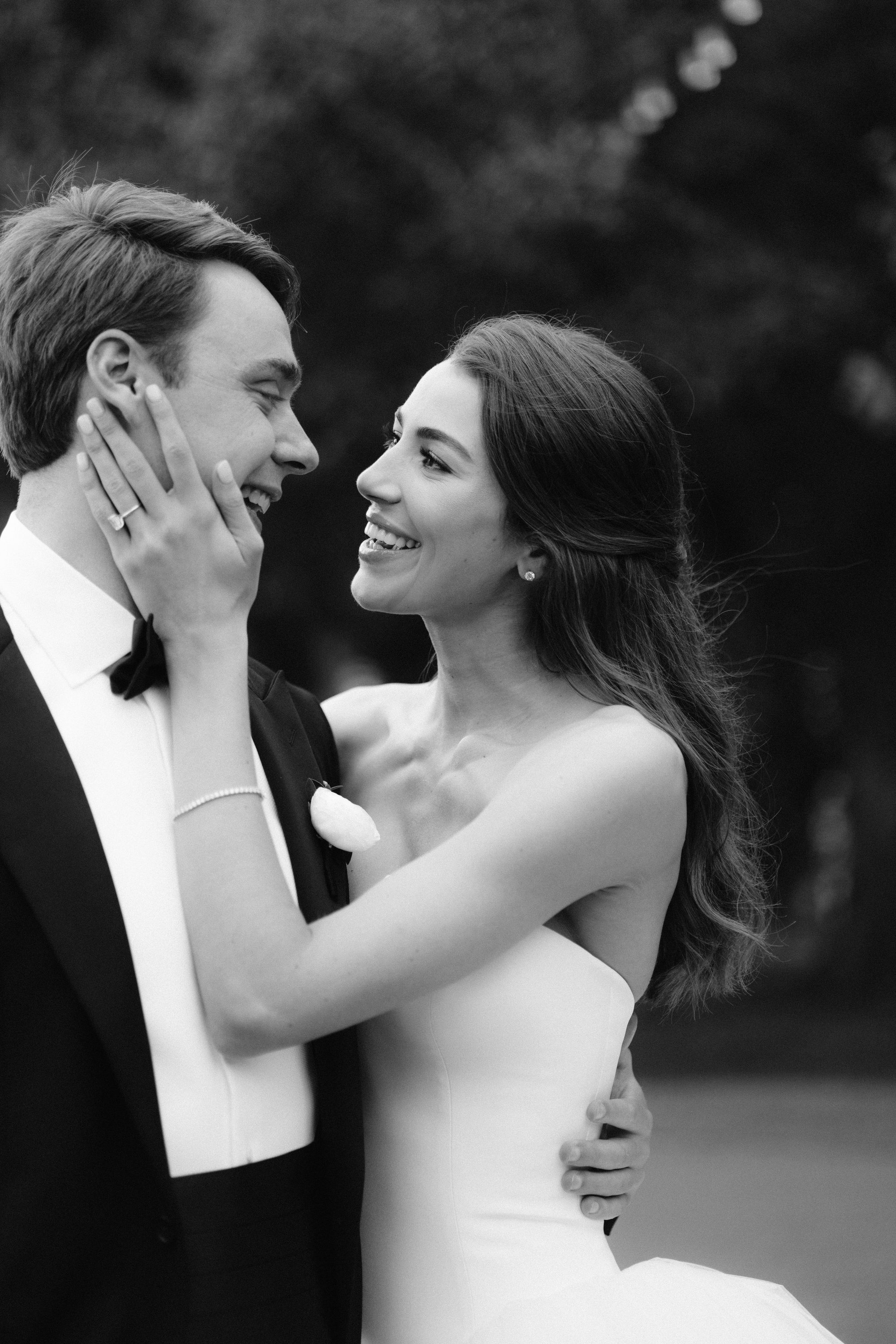 First look reaction at Houstonian Hotel wedding