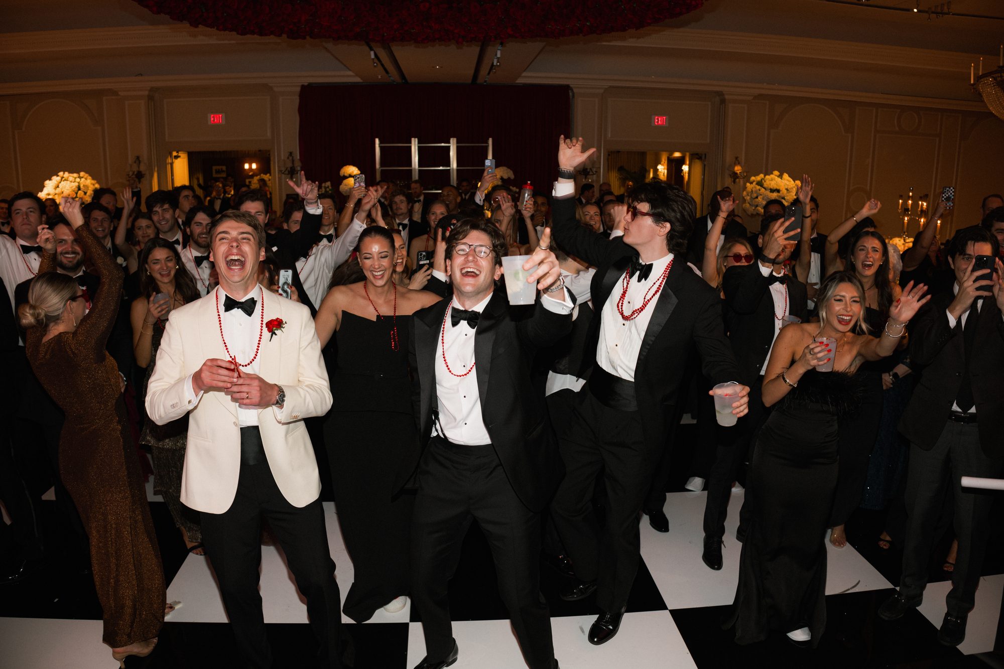 Groomsmen celebrating at Houstonian Hotel Houston