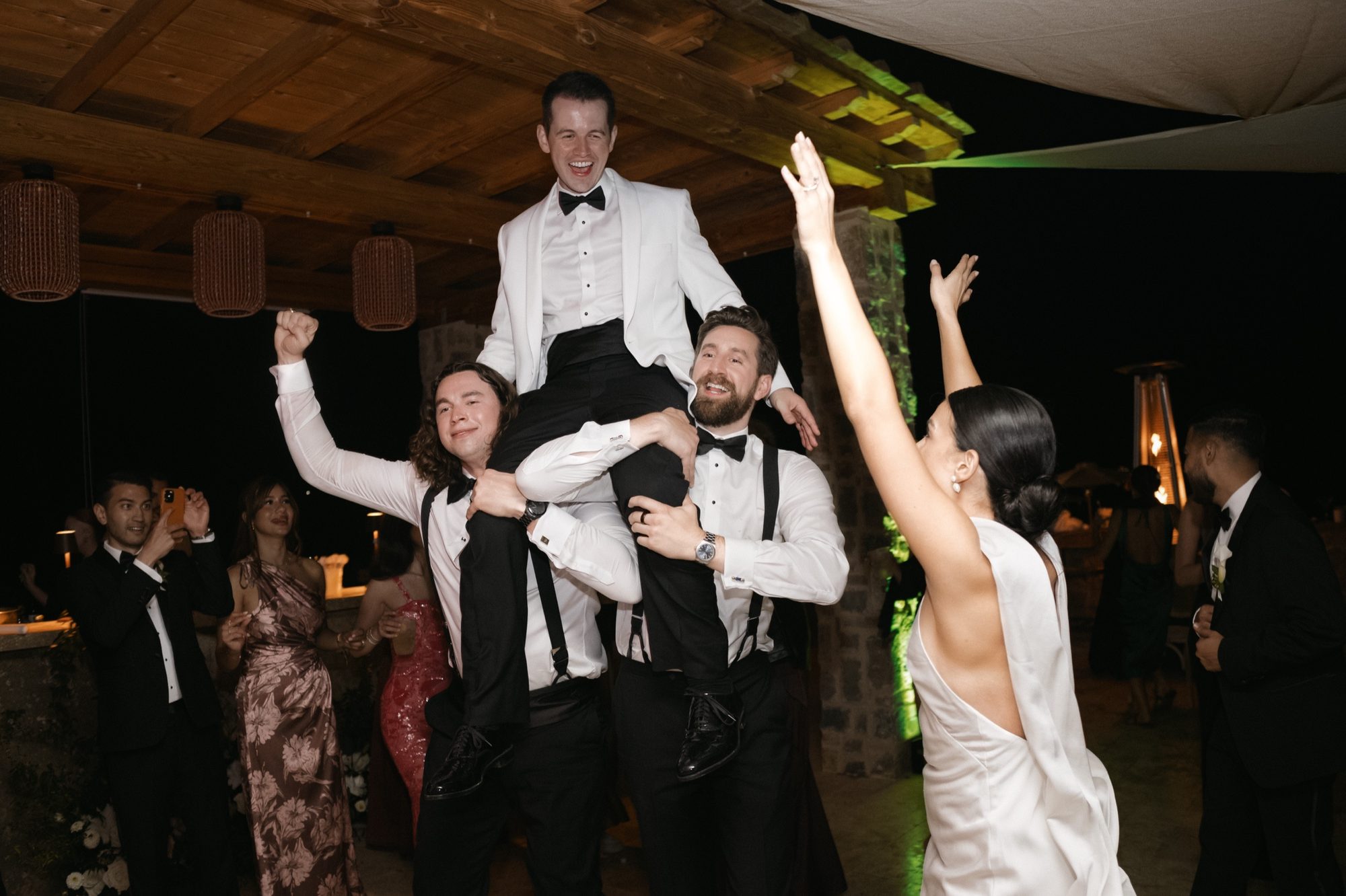 Sparkler exit grand finale at Ombroneta Villa Tuscany destination wedding by Marco Wang Photography