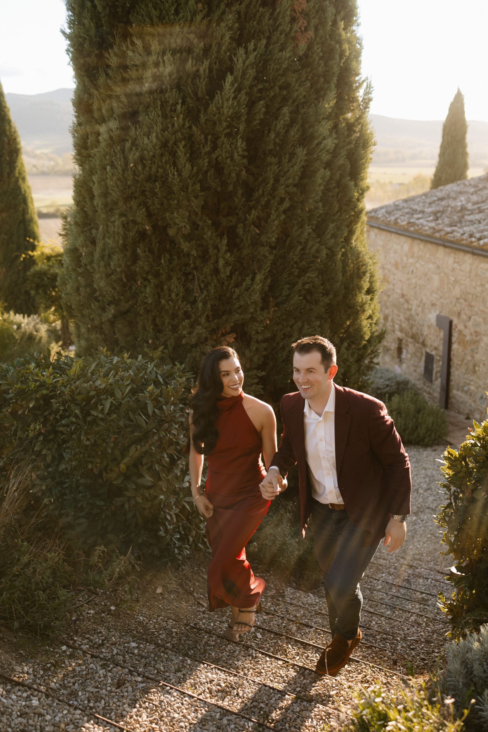 Bride and groom portrait at Ombroneta Villa destination wedding in Tuscany Italy