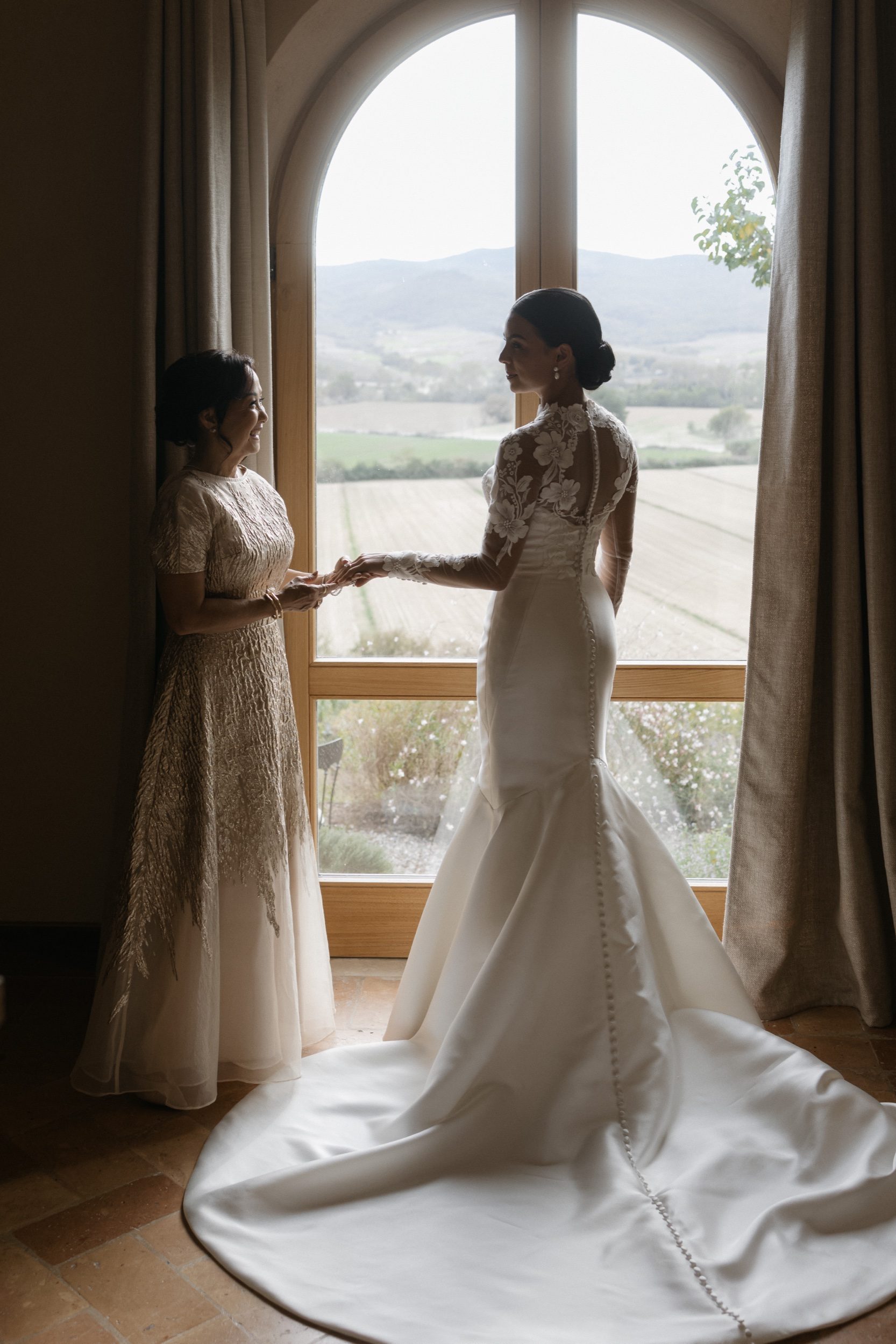 Veil portrait of bride in natural light at Italian destination wedding