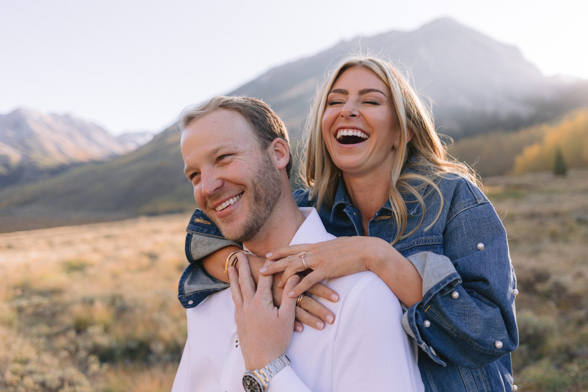 McKenzie and Chop fall engagement session in Aspen Colorado mountains by Houston photographer Marco Wang