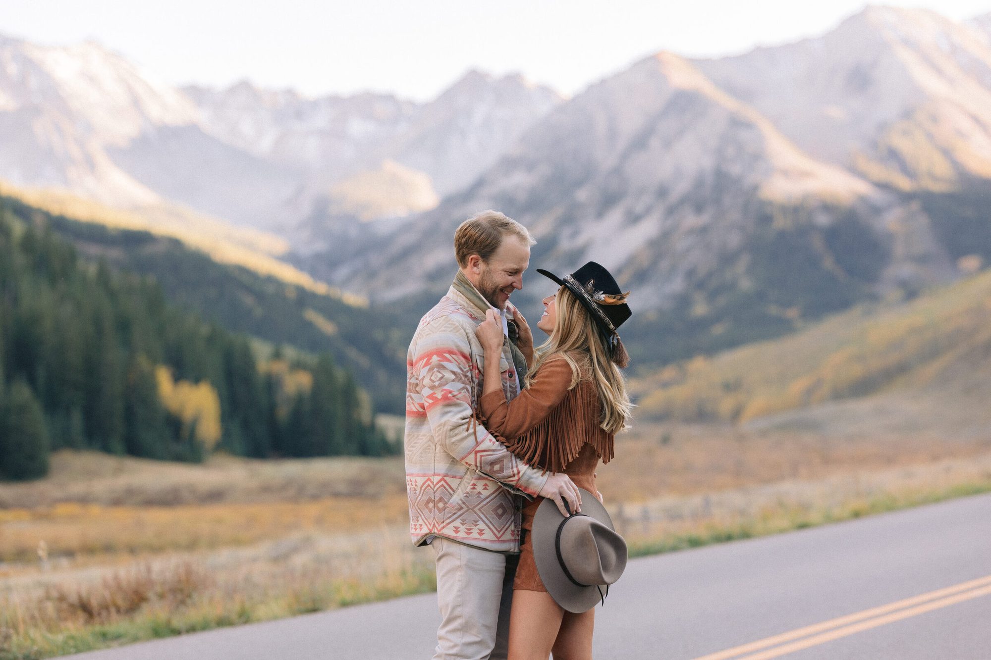Elk Mountains landscape Aspen Colorado fall engagement session Marco Wang