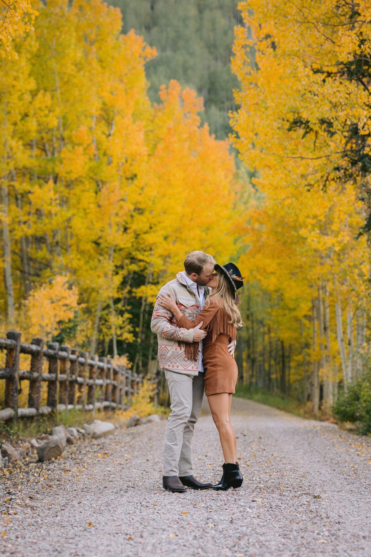 Engagement portrait golden hour Aspen Colorado by Marco Wang Photography